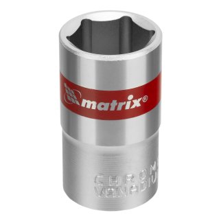 Головка торцевая, 16 мм, 6-гранная, CrV, под квадрат 1/2, хромированная MATRIX 13116 фото