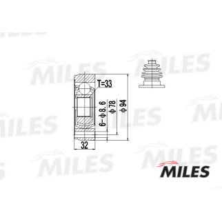 ШРУС внутренний MILES ga10001 фото 1
