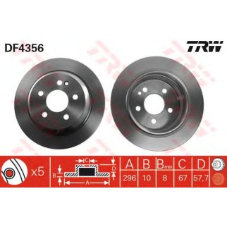Диск тормозной TRW DF4356 фото