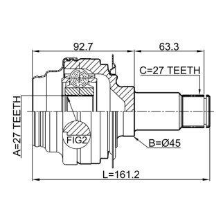 Шрус внутренний задний 27x45x27 фото 2