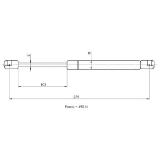 Газовый упор багажника TRIALLI GS 1808 фото 2