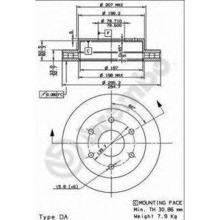 Диск тормозной brembo 09.7815.14 фото