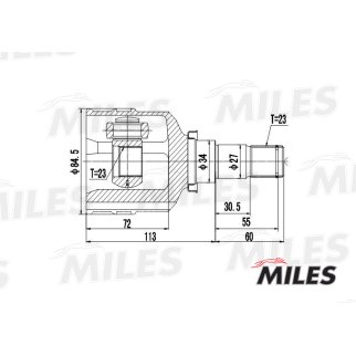 ШРУС внутренний MILES GA10029 фото 3