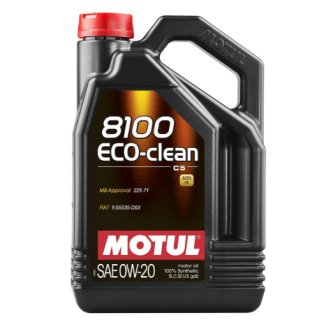Масло моторное 0W20 MOTUL 5л синтетика 8100 ECO-CLEAN C5/C6/SP/GF-6a фото