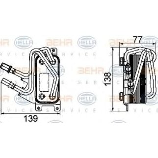 Радиатор масляный BMW 7 (E65) HELLA фото 3