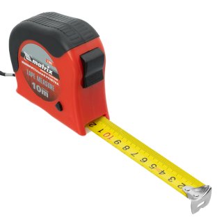 Рулетка 10м х 25мм, обрезиненный корпус, двойная плавная фиксация Matrix фото 3