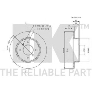 Диск тормозной задний NK 202229 фото
