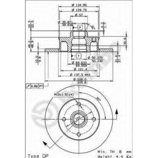 Диск тормозной brembo 08.5005.14 фото