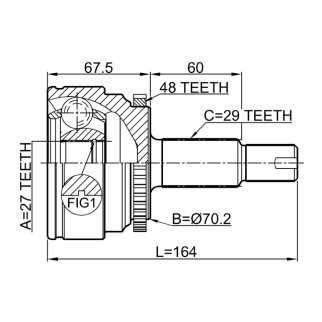 Шрус наружный 27x70.2x29 фото 2
