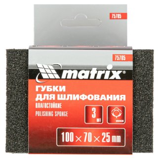 Губка для шлифования 100х70х25мм мягкая 3шт P 60/80, P 60/100, P 80/120 MATRIX фото 7
