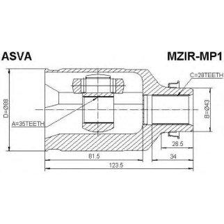 ШРУС ВНУТРЕННИЙ ПРАВЫЙ 35x43x28 фото
