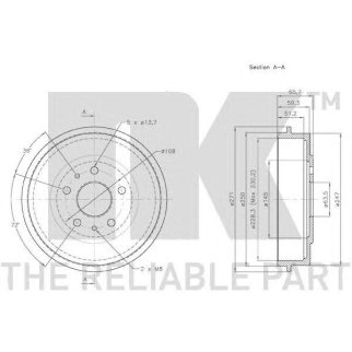252543NK_барабан тормозной! Ford Focus 1.4-2.0/2.0TDi 04> фото