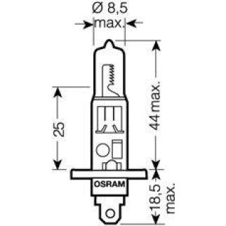 Лампа OSRAM галогеновая H1 P14.5S 55W фото