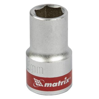 Головка торцевая, 12 мм, 6-гранная, CrV, под квадрат 1/2, хромированная MATRIX 13112 фото