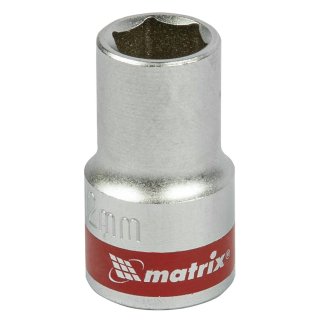 Головка торцевая, 12 мм, 6-гранная, CrV, под квадрат 1/2, хромированная MATRIX 13112 фото