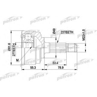 ШРУС наружн к-кт 23x49x27 HONDA: CIVIC 1.3 84-92 фото