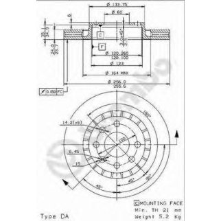Диск тормозной brembo 09.9608.24 фото