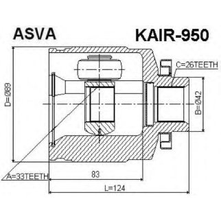 ШРУС внутренний ASVA KAIR-950 фото