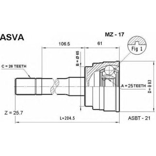 ШРУС наружный ASVA MZ17- фото