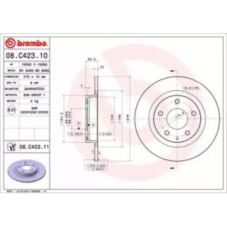 Диск тормозной brembo 08.C423.11 фото