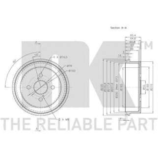 254513NK_барабан тормозной! Toyota Corolla 1.3-2.0D 92> фото