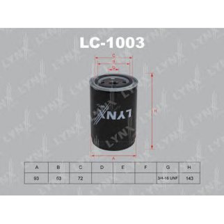 Фильтр масляный LYNXauto LC-1003 фото