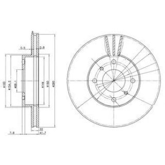 Диск тормозной передний вентилируемый DELPHI BG3596 фото