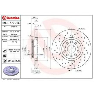 Диск тормозной brembo 09.9772.1X фото