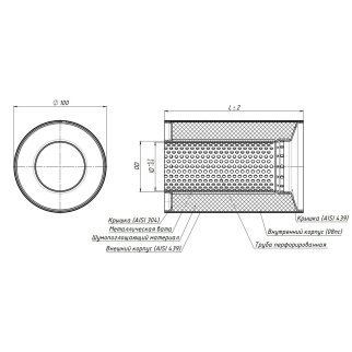 Пламегаситель коллекторный 100/120-55 (нерж. сталь) (ESM 10012055) фото 3