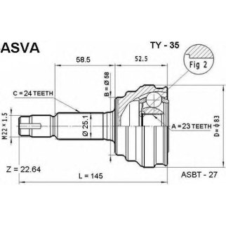 ШРУС наружный ASVA TY-3-5 фото