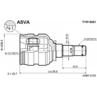 ШРУС внутренний ASVA TYIP-5001 фото