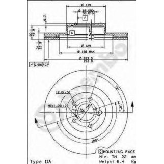Диск тормозной brembo 09.9077.11 фото