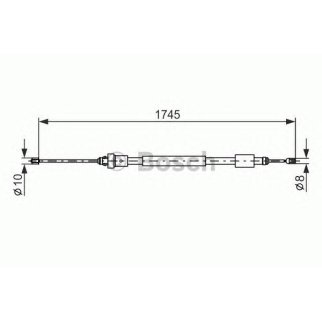 Трос стояночного тормоза PEUGEOT Partner CITROEN Berlingo (96-) левый BOSCH фото