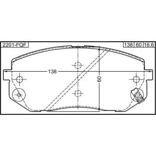 Колодки передние HYUNDAI IX35/TUCSON 10MY 2009- 2201-FQF фото 2