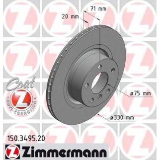 Диск тормозной Zimmermann 150.3495.20 фото