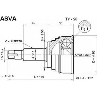ШРУС наружный 34x56x30 фото
