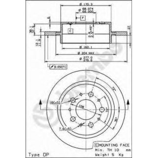 Диск тормозной brembo 08.9441.11 фото