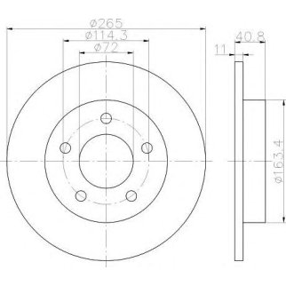 Диск тормозной задний Hella 8DD 355 110-901 фото