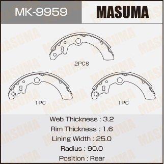 Колодки барабанные к-кт Masuma MK-9959 фото