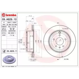Диск тормозной brembo 09.A629.10 фото