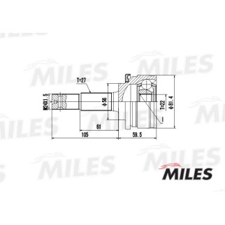 ШРУС NISSAN PRIMERA P10 1.6-2.0D 90-96 нар. Groove Type : Inner UK фото