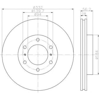 Диск тормозной передний вентилируемый MINTEX MDC2039 фото