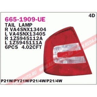 665-1909R-E_фонарь правый! 4 door Skoda Octavia all 05> фото