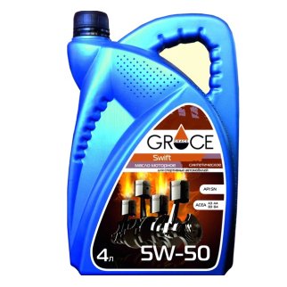Масло моторное GRACE SWIFT 5W50 4л синт. фото