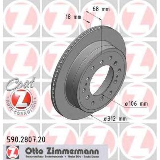590.2807.20_диск тормозной !задн. 312x18/68-5x140  Toyota Land Cruiser 84>/Land Cruiser Prado 96> фото