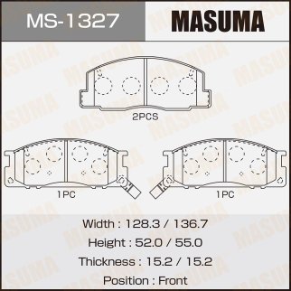 Колодки тормозные передние к-кт Masuma MS-1327 фото