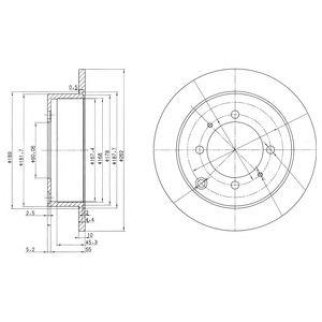 BG3400_диск тормозной задний! Mitsubishi Galant 2.0-2.5D 91> фото