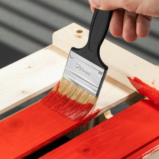 Кисть флейцевая "Стандарт", 50*6, натуральная щетина, пластиковая ручка СИБРТЕХ фото 7