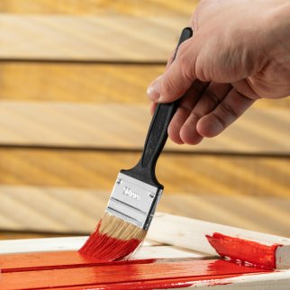 Кисть флейцевая "Стандарт", 50*6, натуральная щетина, пластиковая ручка СИБРТЕХ фото 1