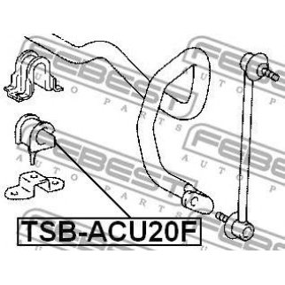 Втулка (сайлентблок) переднего стабилизатора FEBEST TSB-ACU20F фото